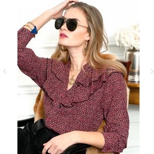 The Shirt - Ruffle Collar Floral Button Down